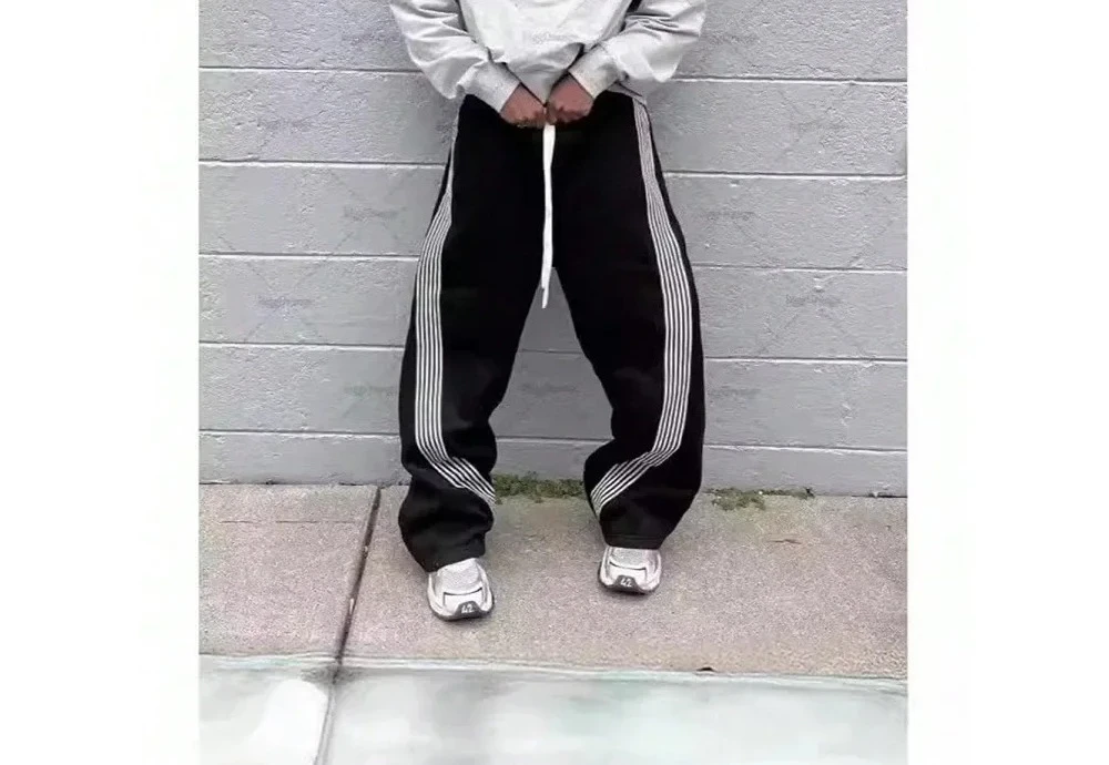 

Осенние мужские повседневные прямые спортивные широкие брюки, весенние модные универсальные брюки, удобные брюки свободного покроя