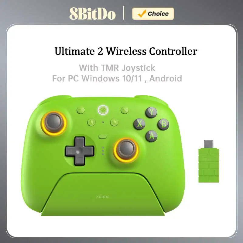 8BitDo Ultimate 2  Wireless Controller，Wireless 2.4g Gamepad With TMR Joystick For PC , Windows 10,11 , Android