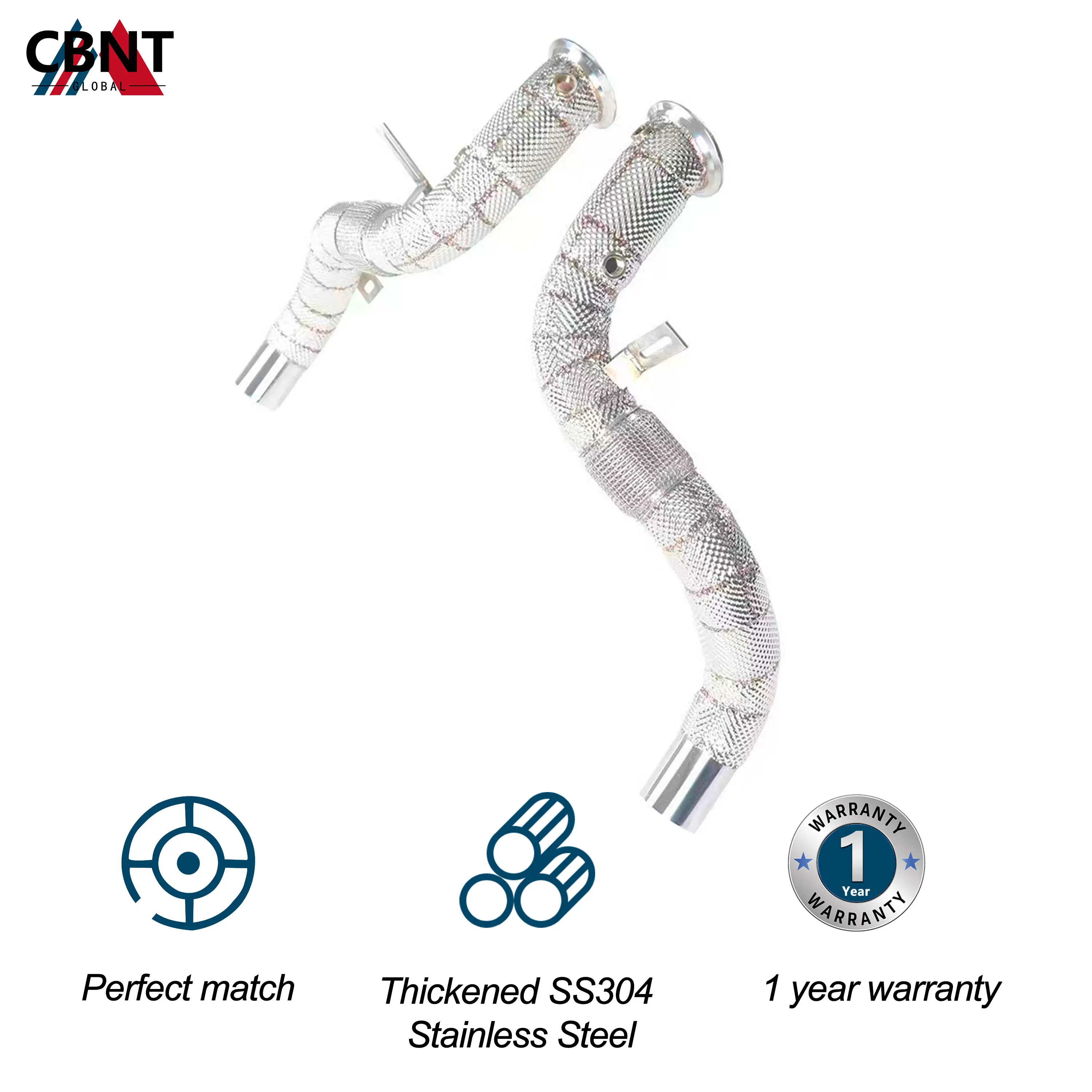 CBNT for BMW G15 M850 Exhaust Downpipe with Catalytic Converter SS304 Tuning Exhaust-header Pipe with Heat Shield