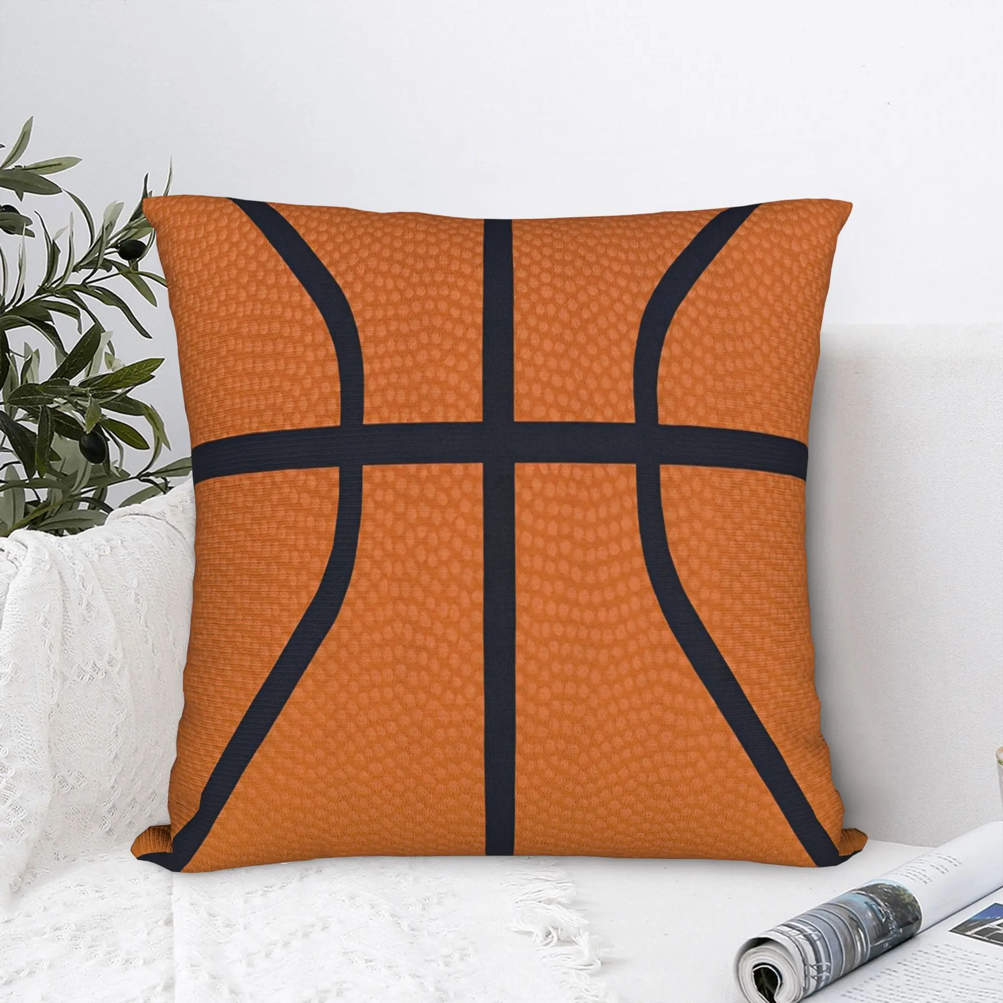 Basketball Square Pillow Cases Sports Ball Games Cushion Cover Novelty Polyester Decor Pillowcase for Sofa 45x45cm
