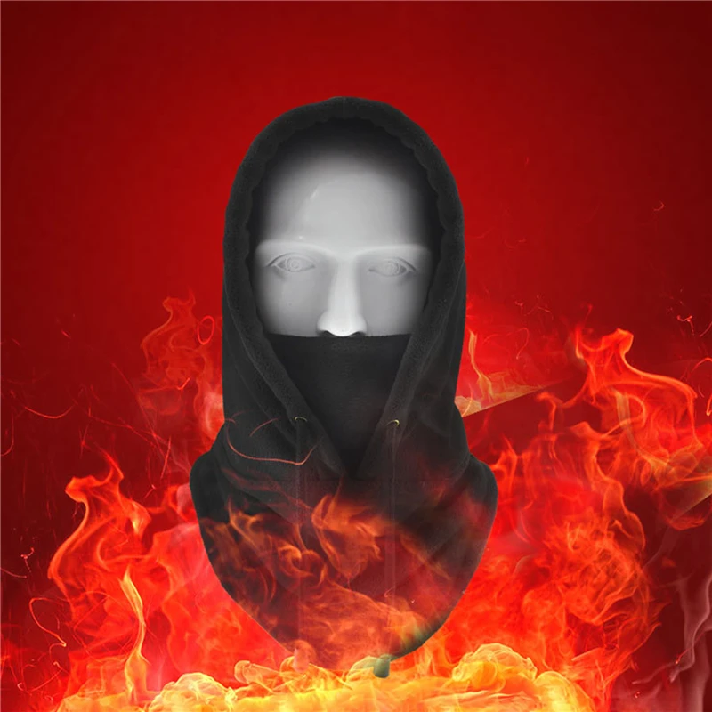 Thermal Fleece Balaclava Hat Hooded Neck Warmer Cycling Face Mask Outdoor Winter Skiing Sport Face Mask Men Cycling Masked Caps image 2
