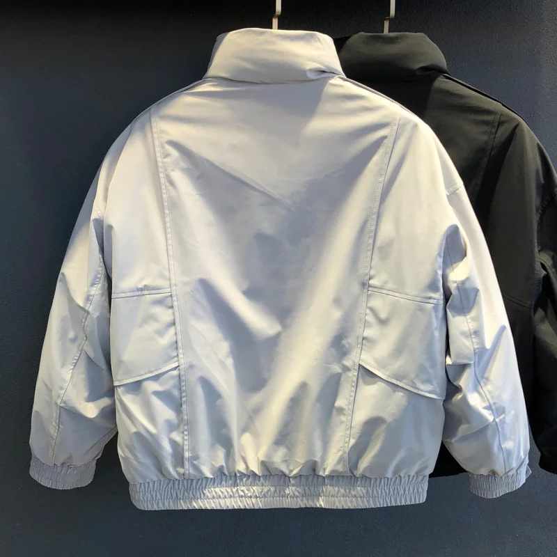 

Men's new winter down jacket, fashionable stand up collar, solid color, trendy, simple, casual, high-end warm clothes