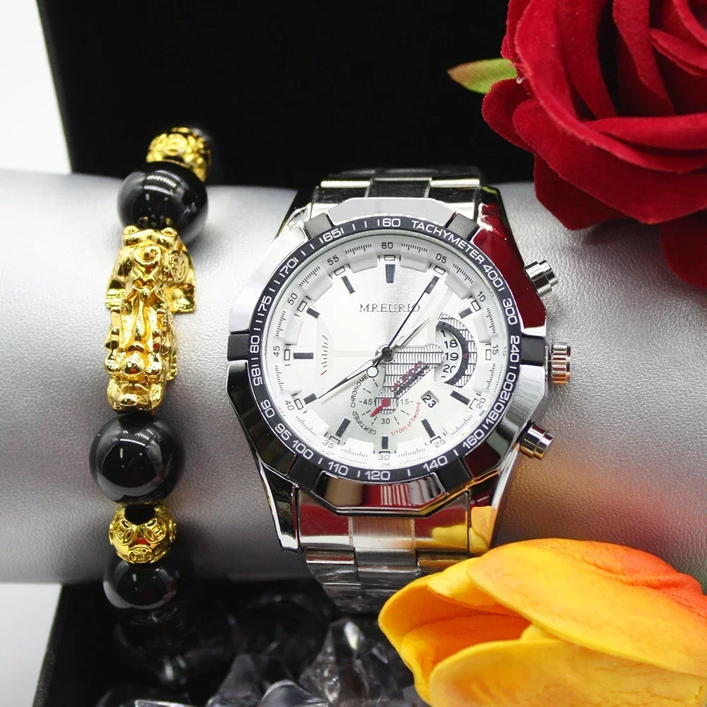 2pcs Set Style Simple Women's Bracelets Hand Clock for Man New Watches for Men Mechanical Men Business for Friend Gift