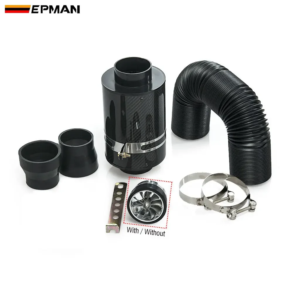 Universal Cold Feed Induction Kit & Carbon Fibre Air Intake Filter Box W/WO Fan for BMW E46 M3/330/328/325 M52 EP-FB2303