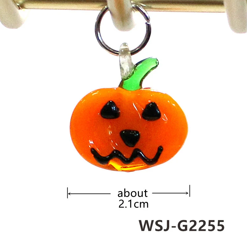 2 قطعتين رائعتين هالوين الزجاج سحر قلادة صغيرة اليقطين صليب القط الأسود الخفاش العنكبوت شبح السكر الذرة زخارف شبكة العنكبوت المستخدمة في صنع إكسسوارات القرط قلادة مجوهرات DIY