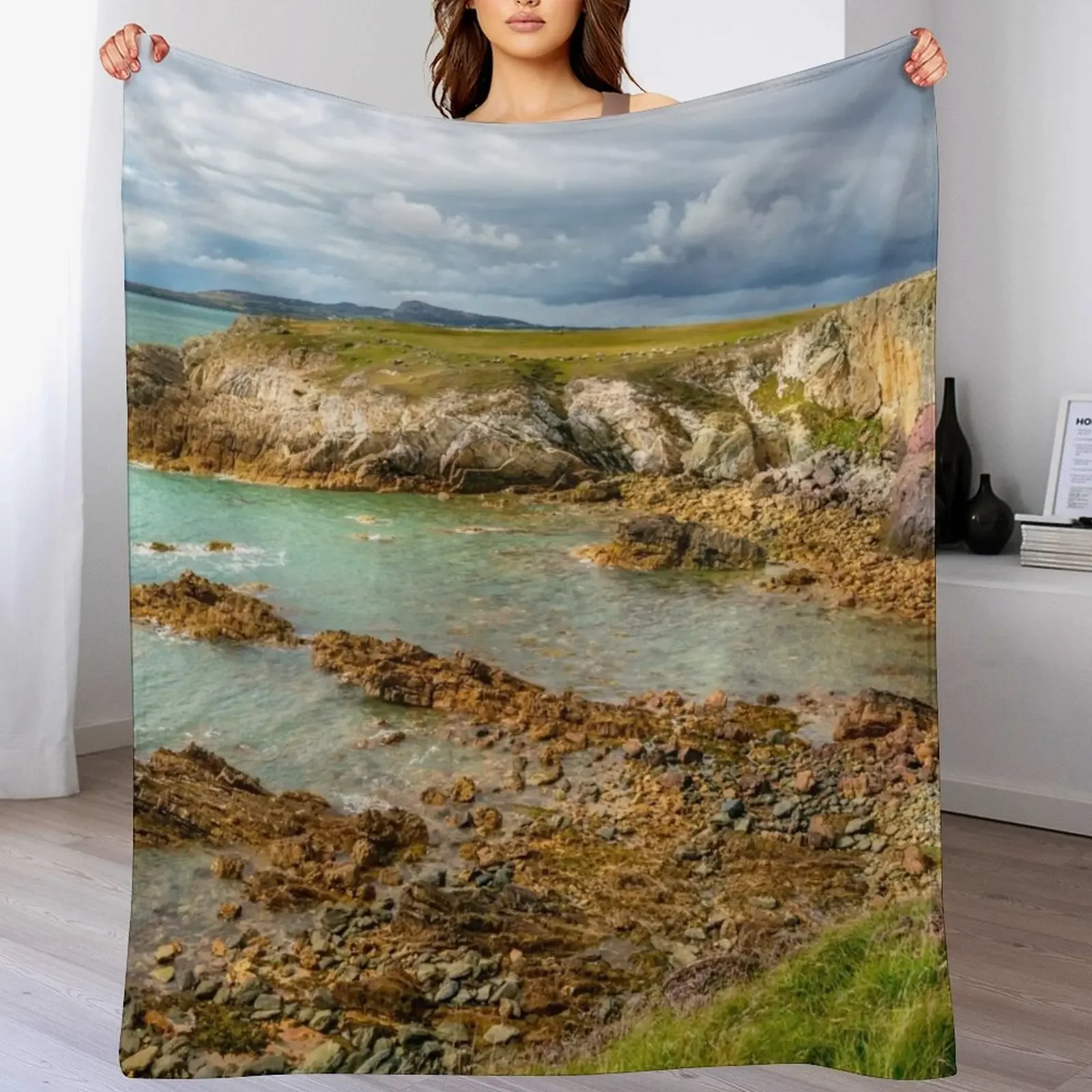 

Rhoscolyn Bay Anglesey Throw Blanket Heavy decorative Bed linens Blankets For Sofas Blankets