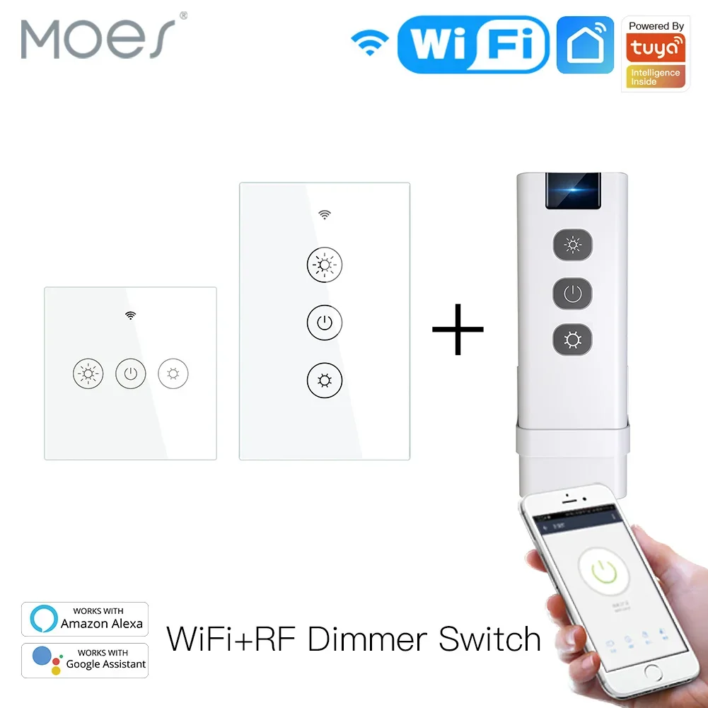 New WiFi RF Smart Light Dimmer Switch 2/3Way Muilti-Control Smart Life/Tuya APP Control Works with Alexa Google Voice Assistants