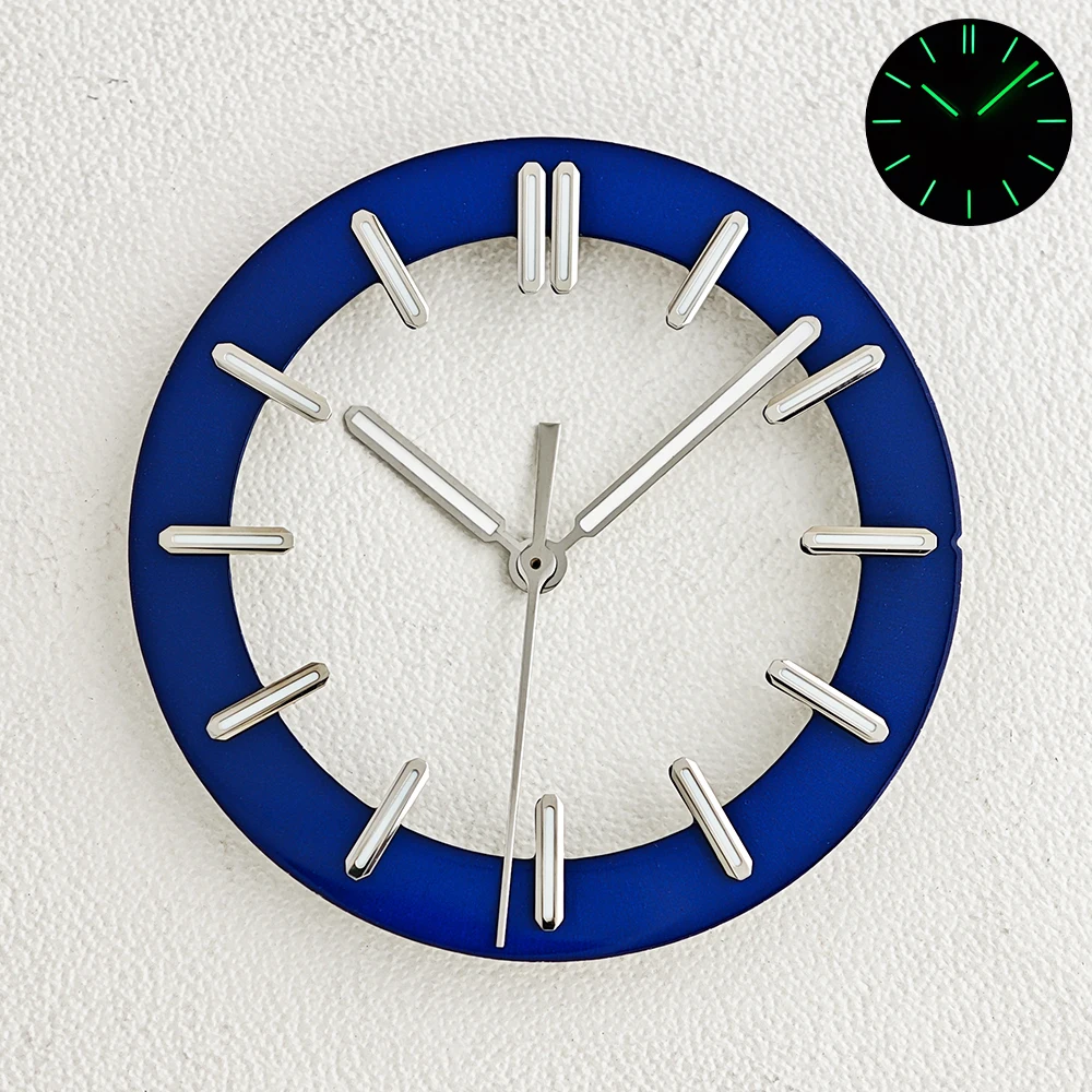 31.8mm Hollow Dial NH70 Dial For NH70 NH72 NH71 Movement No Logo Round  Skeleton Green Luminous Dial And Pointer Watch Parts view 3