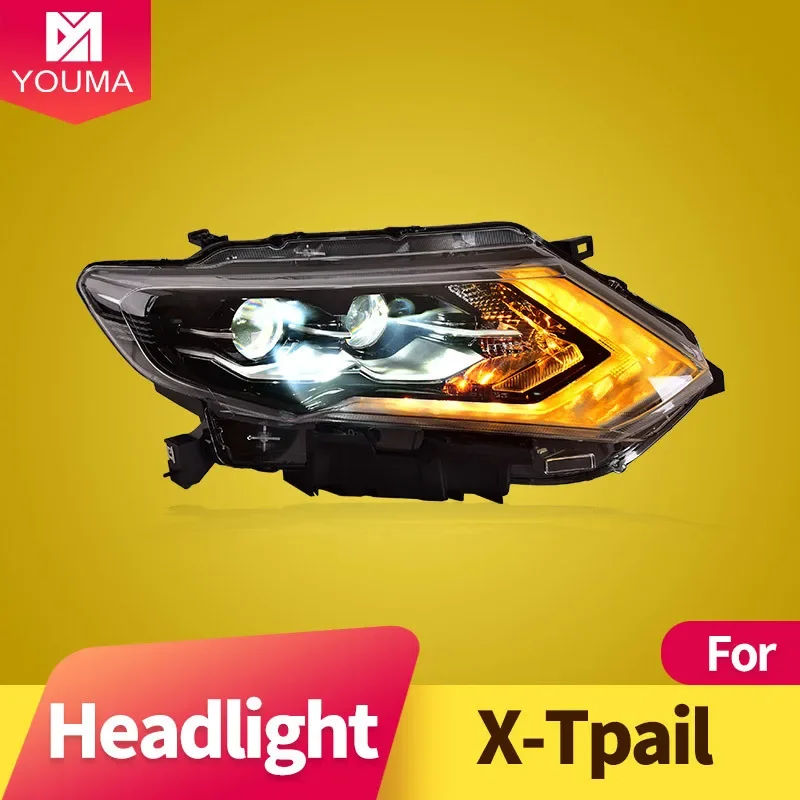 Car Styg Head Lamp for Nissan X-TRAIL 2017-2020 Headlight LED DRL Projector Lens Dynamic Auto Accessories