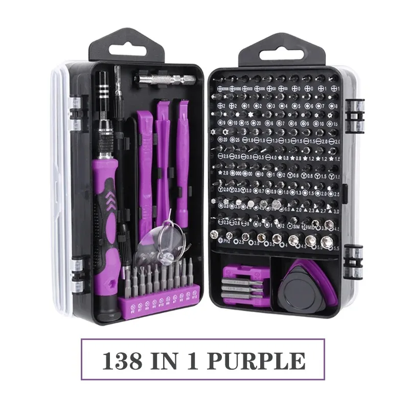 Factory Best Seller 138 in 1 Household Screwdriver Sets DIY Repair Tool Kit Multi-functional Screwdriver Kit
