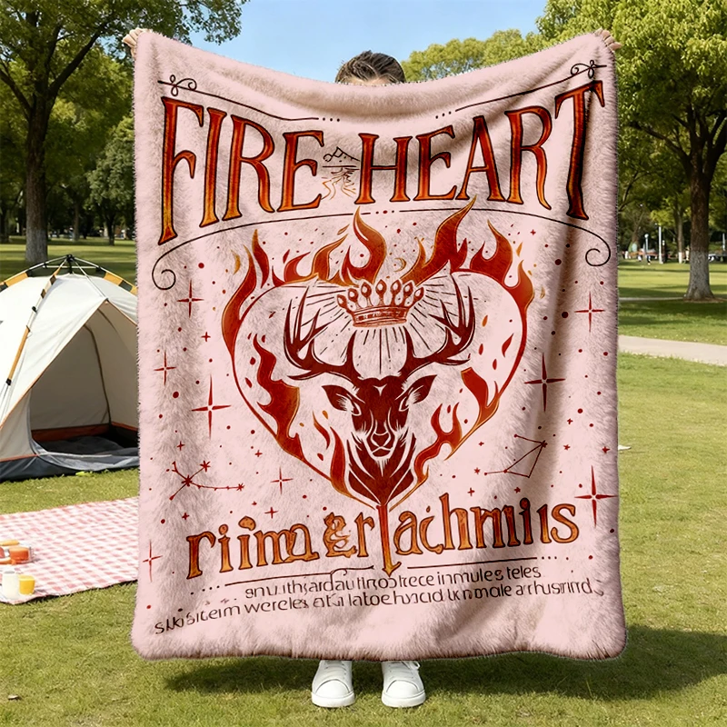 Fireheart TOG Fan Merch Soft Blanket, Aelin Galathynius Fireheart Comfy Blanket, To Whatever End Flannel, Bookish Gift