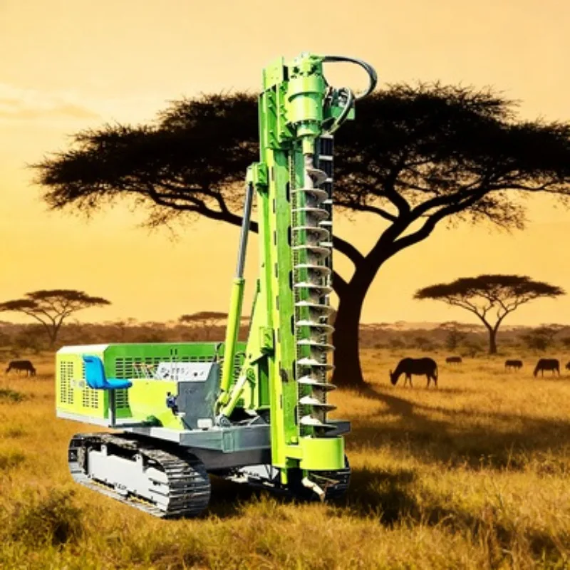Crawler Hydraulic Pile Driver 4108 Engine 13000n.m Torque for Solar Farm Drilling