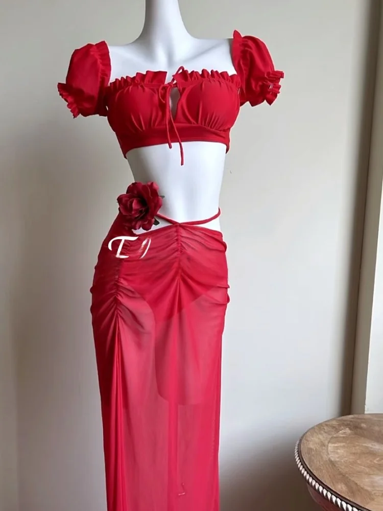 

Купальник-бикини Rose Villa Sexy Red для горячих источников, спорта, йоги и фитнеса, для любителей активного отдыха