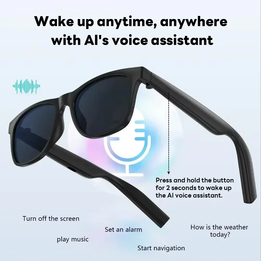 Lenovo Bluetooth AI Smart Glasses 8K HD Intelligent Recording Remote Control Translator Voice Assistant Camera Touch Glasses image 2