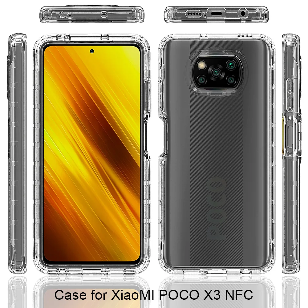 

2 IN1 For Redmi Note 10/10 Pro/9 pro max Drop Protective Clear Armor Case for Redmi Note 10/10 Pro/9 pro max Phone Cover
