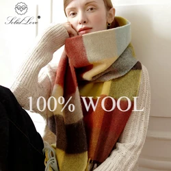 Luxury Plaid Wool Scarf Blanket Brand Cashmere Blend Cover Soft Wool Portable Warm Scarf Shawl Fleece Knitted Throw Blankets