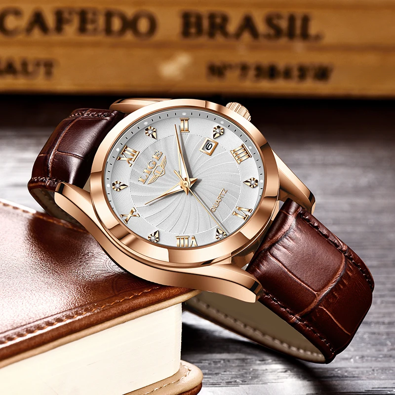 LIGE 2025 fashion men's watches top luxury sports simple calendar men's formal watches men's quartz clock Relogio Masculino+BOX