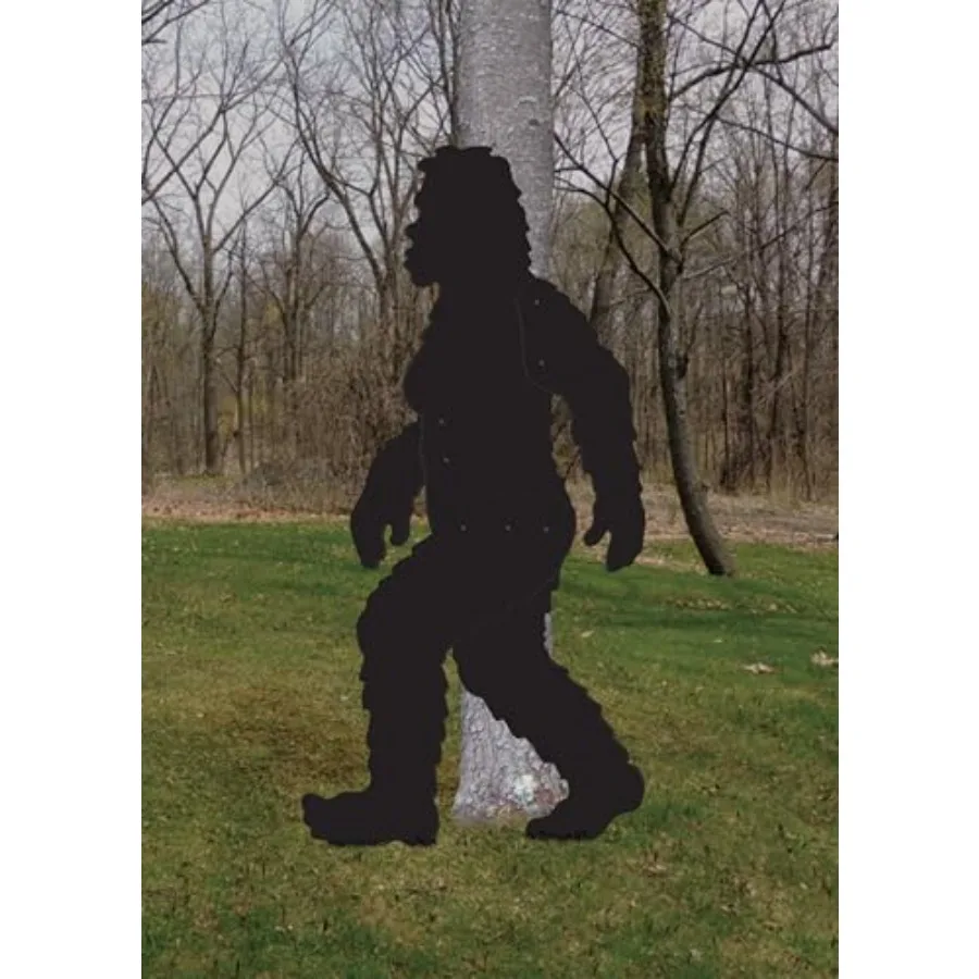 Outdoor yard silhouette of female Bigfoot in black, made of durable 0.591-inch PVC plastic for all-weather use