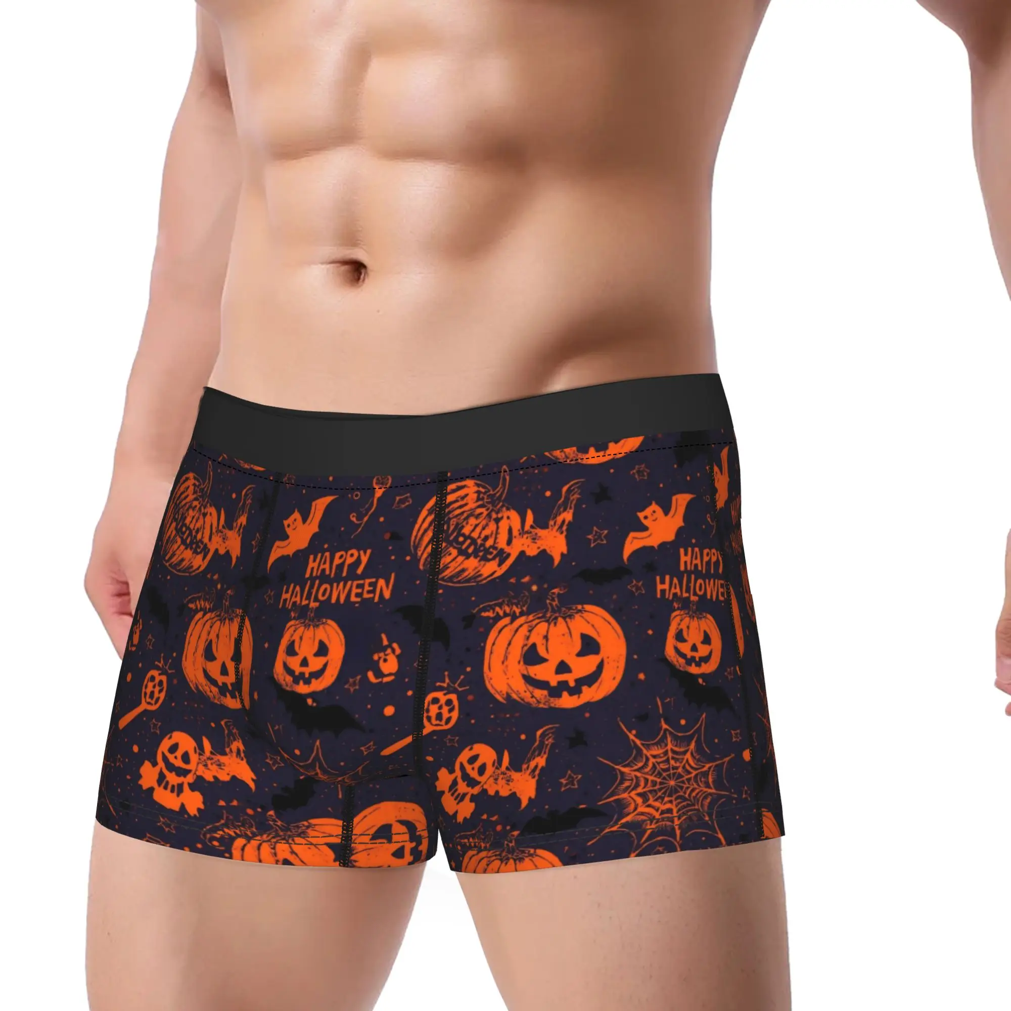 Halloween Ghost Pumpkin Spooky Trick Or Treat Witch Boxers Humorous Underwear  Boxer Underpants Gag Gift For Man