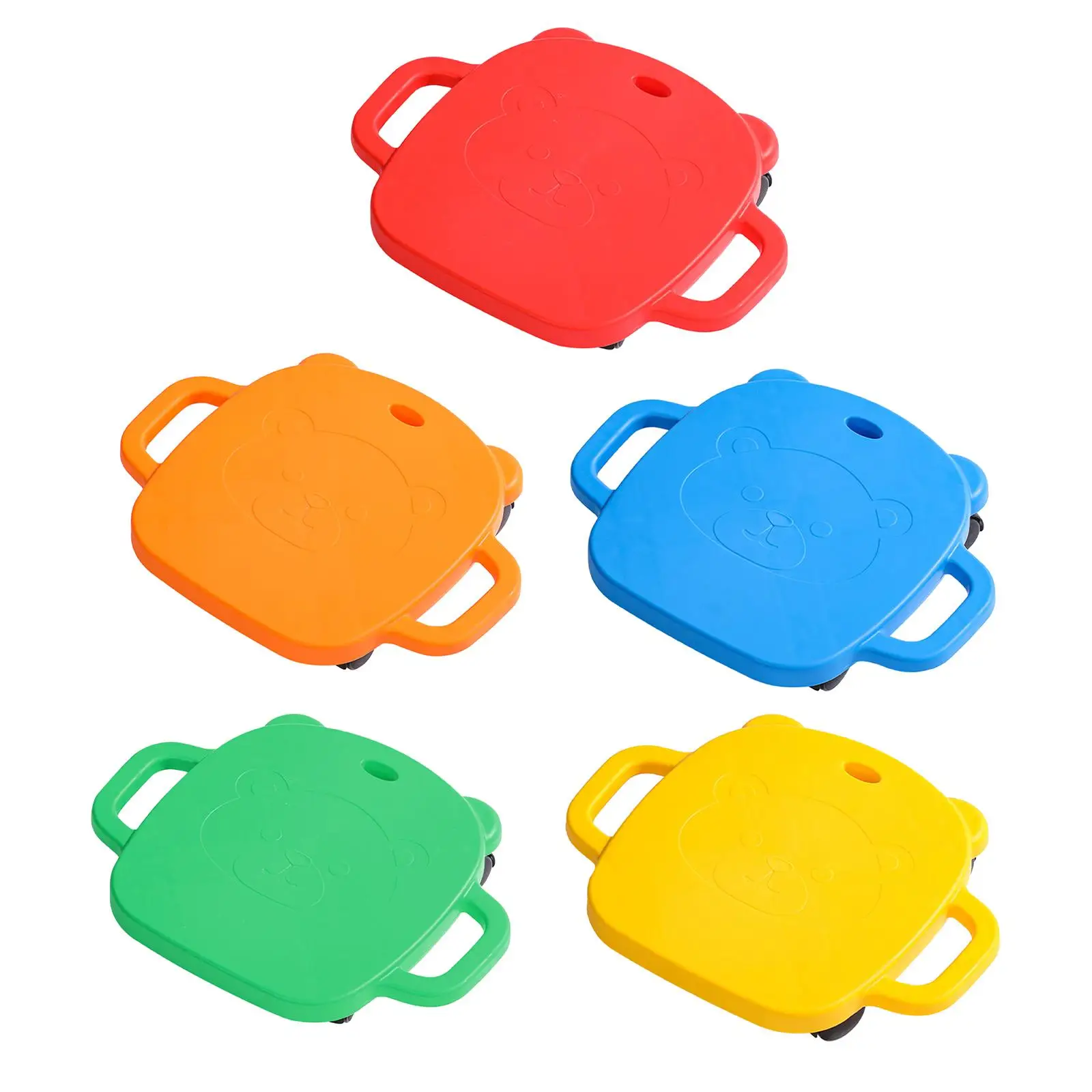 

Floor Scooter Board with Handles Balance Board for Playground Backyard Home With Rollers Indoor Outdoor Play Equipment