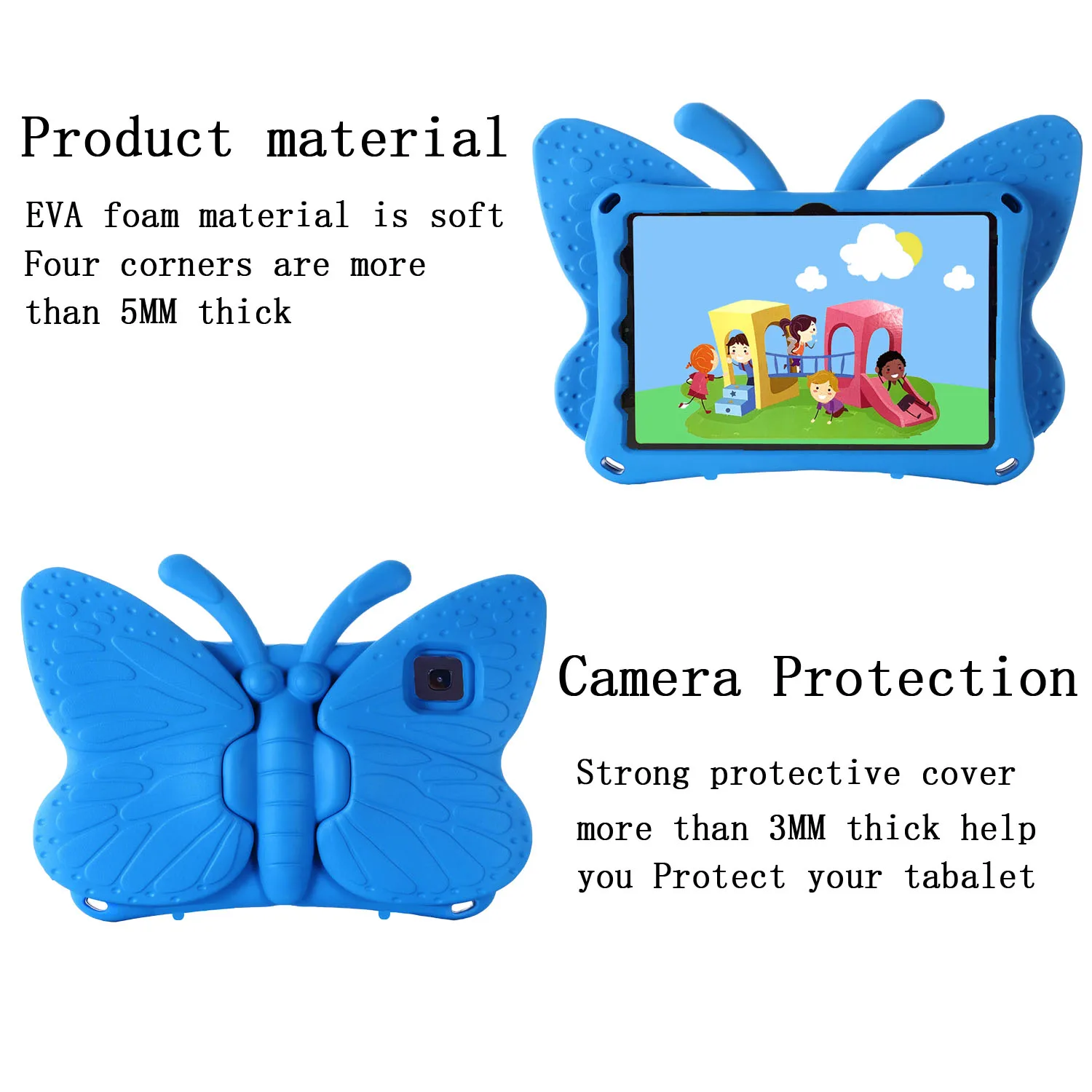 Cute Cartoon 3D Butterfly Tablet Case for Teclast M40 M40 Pro P20 HD 10.1 inch Kids Funda EVA Stand Cover Folding Wings Funny