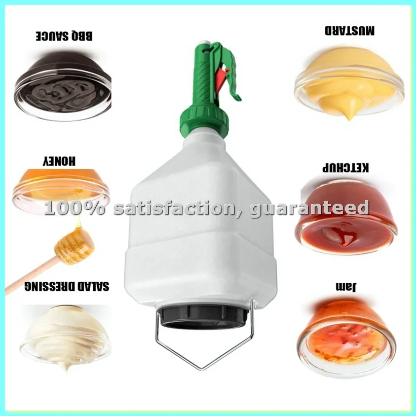 Hanging Sauce Dispenser 5.5L Large Capacity Sauce Dispenser for Mustard, Salad, Ketchup, Mayonnaise,F-AD23