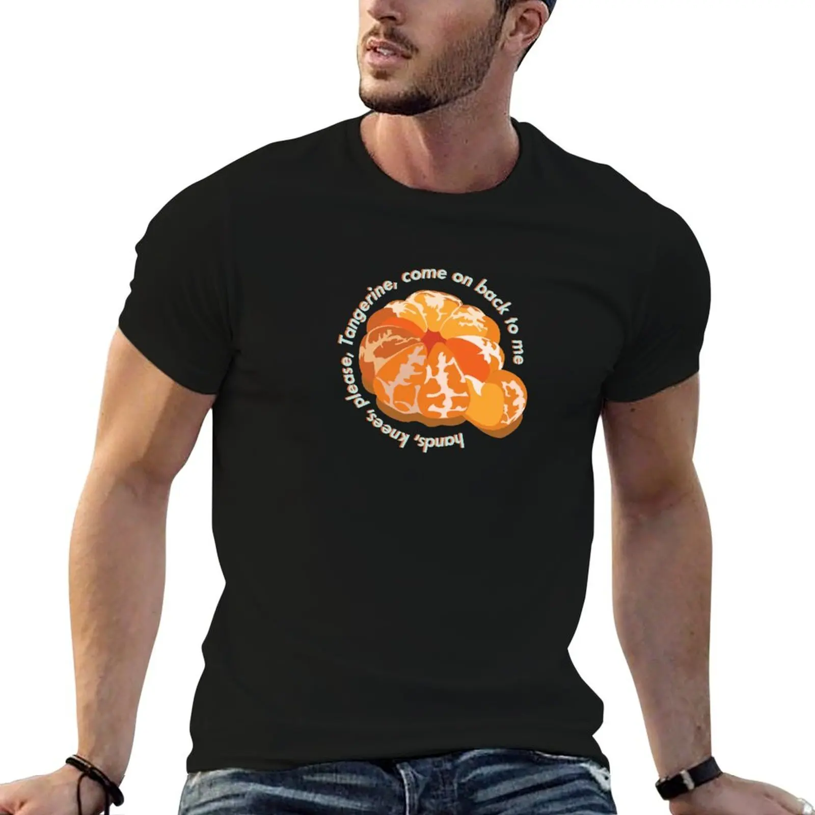 Tangerine, come on back to me T-Shirt boys animal print blacks cotton graphic tees workout shirts for men