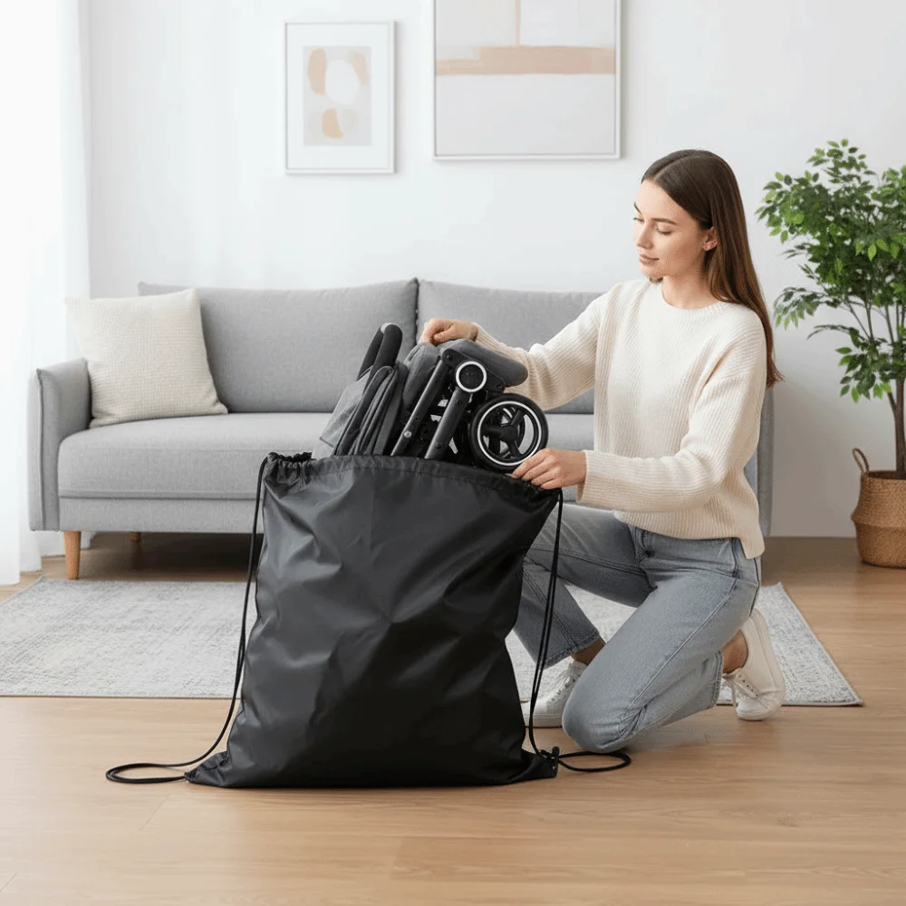 

Water-Resistant Stroller Travel Bag Heavy-Duty Oxford Cloth Pram Storage Organizer Large Capacity Washable Fabric
