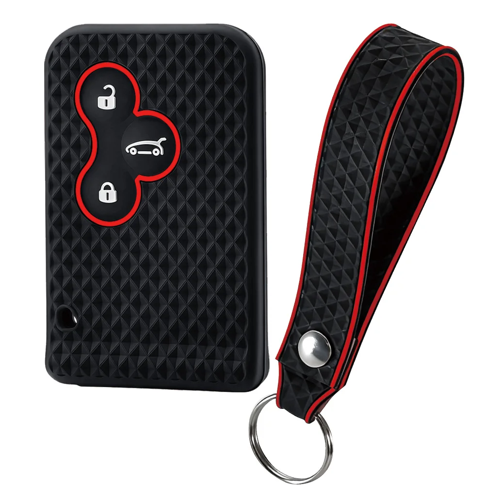 3 Buttons Car New Silicone Remote Key Case Fob Cover for Renault Megane II Grand Scenic 2006 2007 2008 Smart Keyless Accessories view 3
