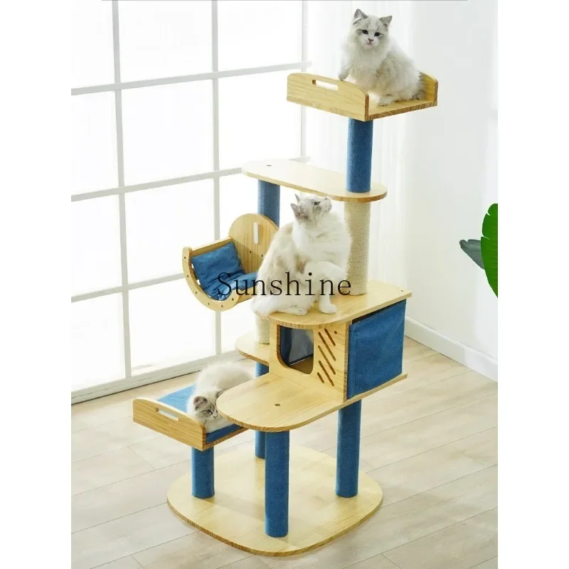 

Cat climbing frame Large fitness running Sisal shelf Jumping platform Tongtian column Castle