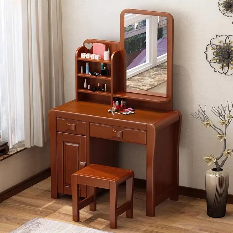 

Bedroom Drawers Dresser Eithe Girl Makeup Stool Wooden Luxury Dressing Table Storage Mirror Hotel Coiffeuse De Chambre Furniture