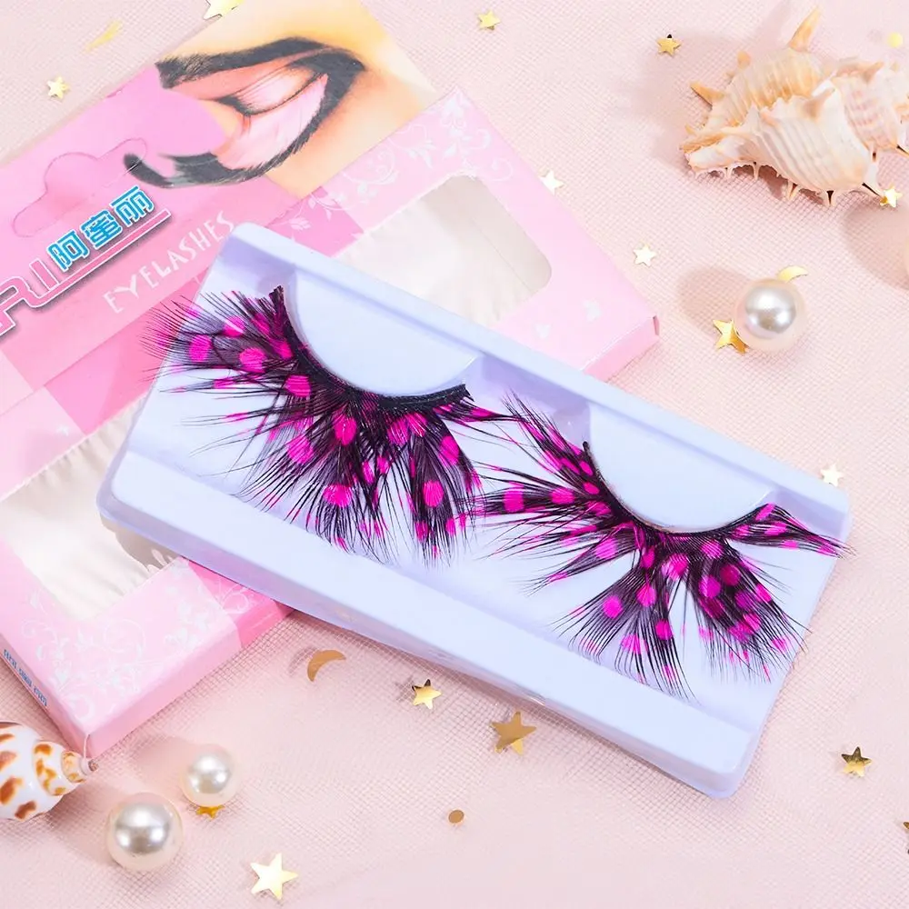 Halloween False Eyelashes Eyelash Extension Feather Eyelashes Extra Long Feather False Lashes Sexy Tiger Print Party