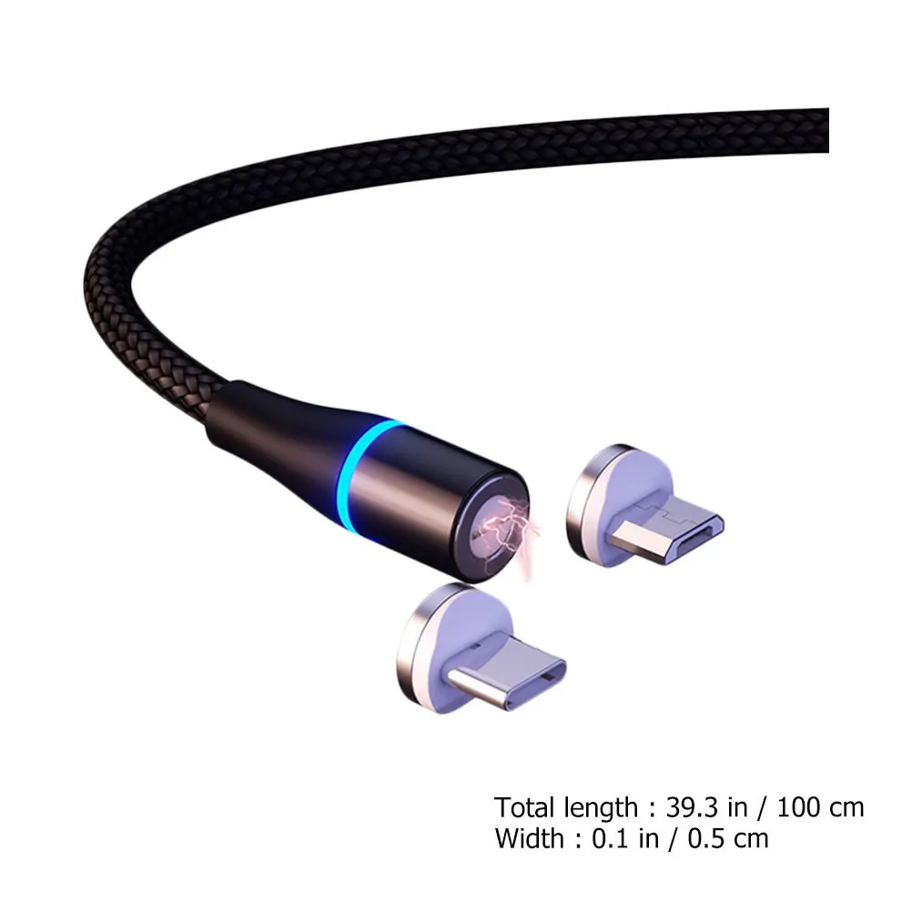 Kabel voor Type-C snel opladen 3A led-indicator Sterke automatische adsorptie USB-magneetkabel