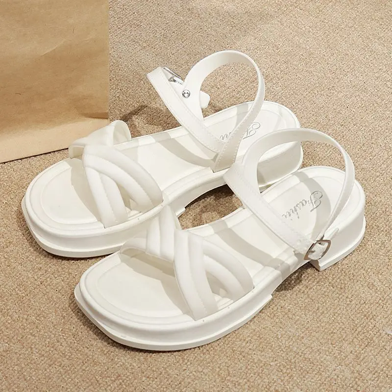 Retro Roman Sandals Women's Summer New Faion Trend Thi Bot Anti-slip Beach oes Comfortable Hollow out Cross Bule