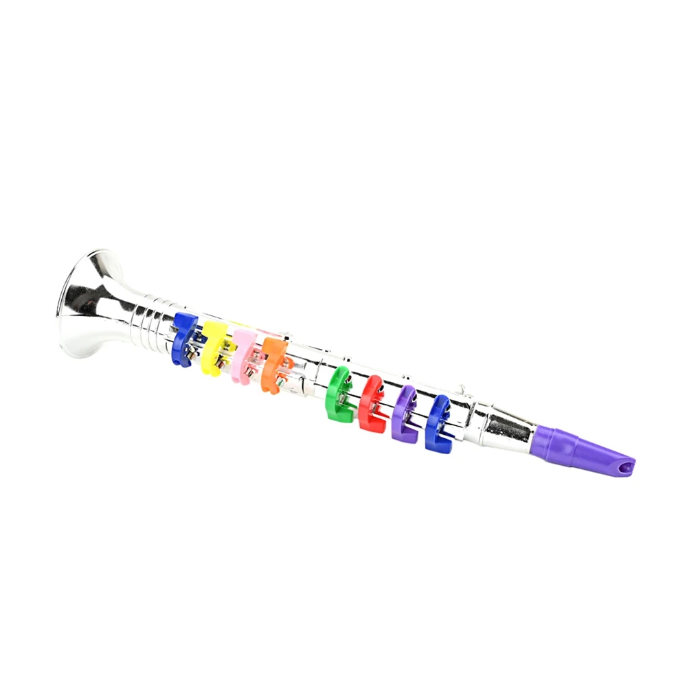 Saxofón Clarinete para niños, juguetes musicales, instrumento de simulación con 8 teclas de colores, regalo para niños