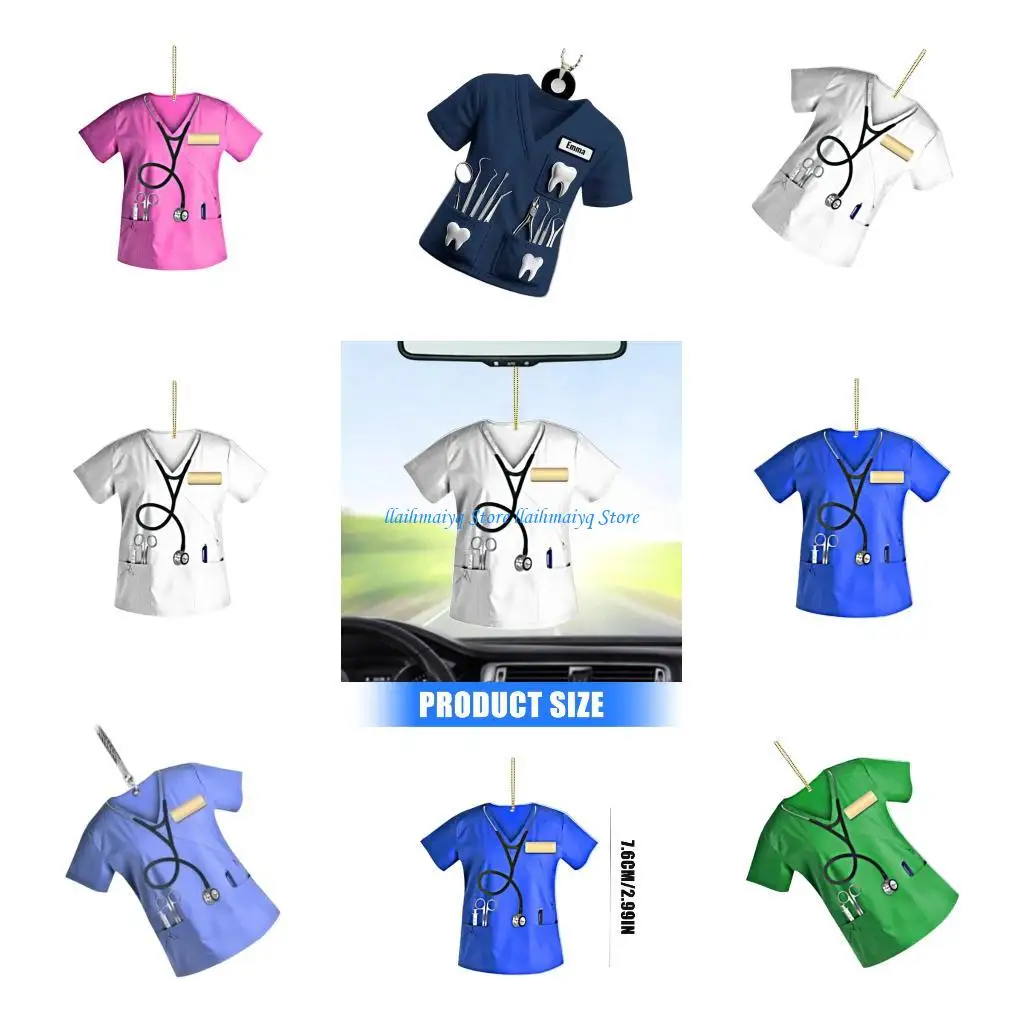 

573B Unique Nurse Theme Acrylic Vehicle Charm Car Ornament Suitable for Hanging on Mirror Nurse Design Decoration Item