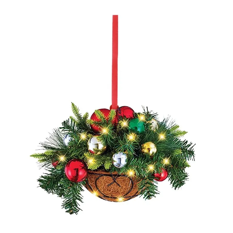 

2pc Mini simulation Christmas hanging basket pendant Christmas wooden ornaments hanging Christmas tree ornaments gifts