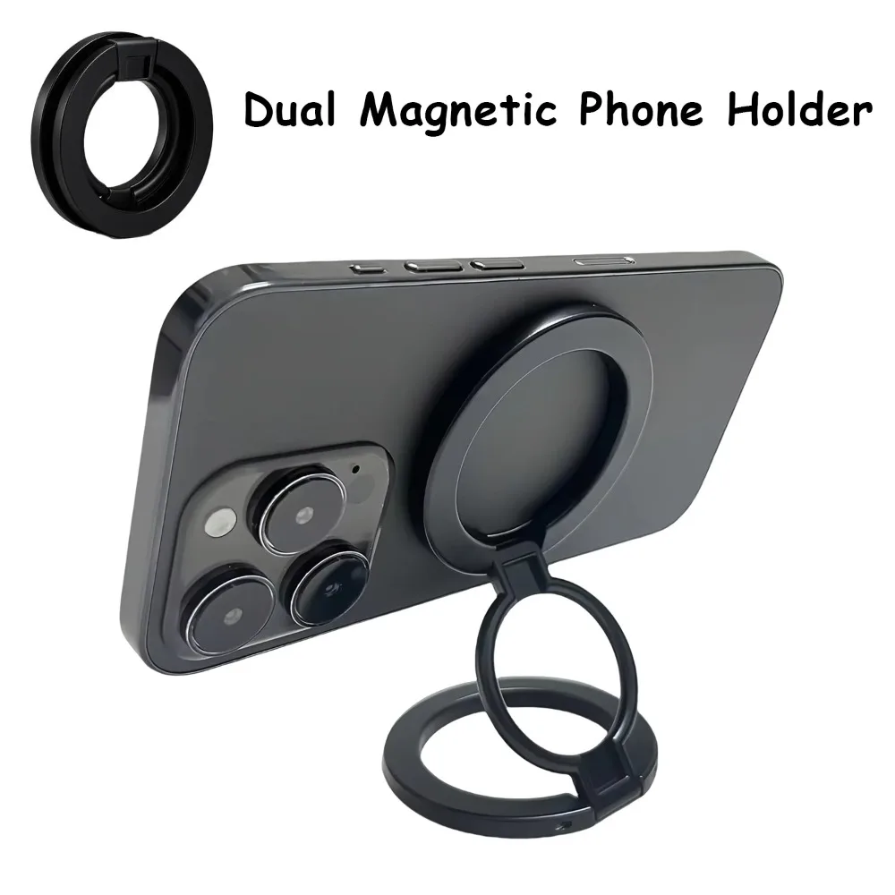 Auto Dashboard/Desktop/Eisen Flugzeug Dual Magnetische Telefon Halter Stehen Falten Handy Halterung Für Magsafe iPhone 16/15/14/13/12 Pro Max