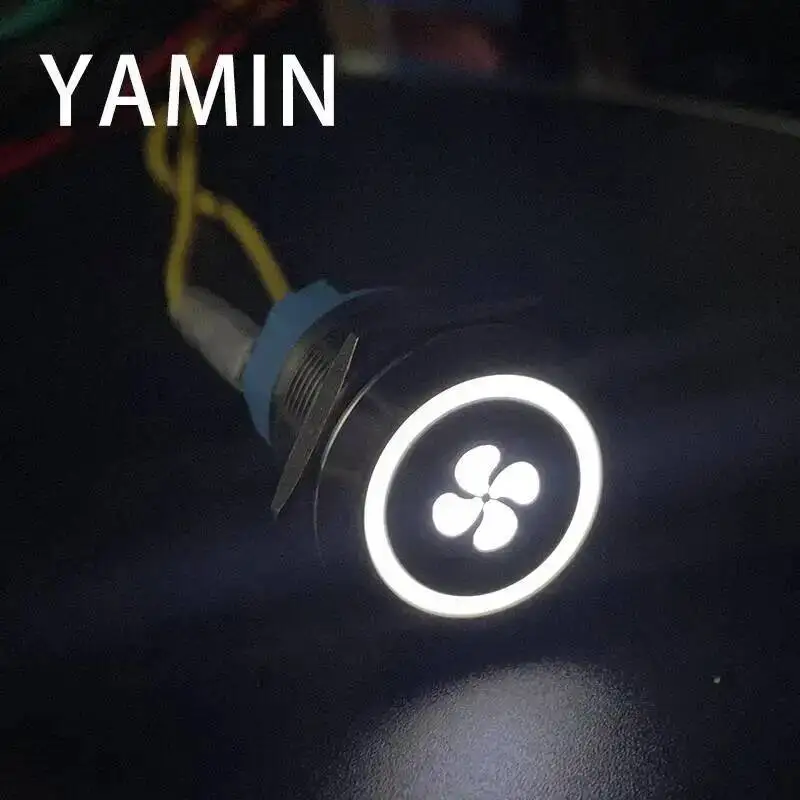 19mm Latching Reset 1NO 1NC Luminous Character Lettering Start Stop Power Supply Laser Custom 3A 250VAC Metal Push Button Switch