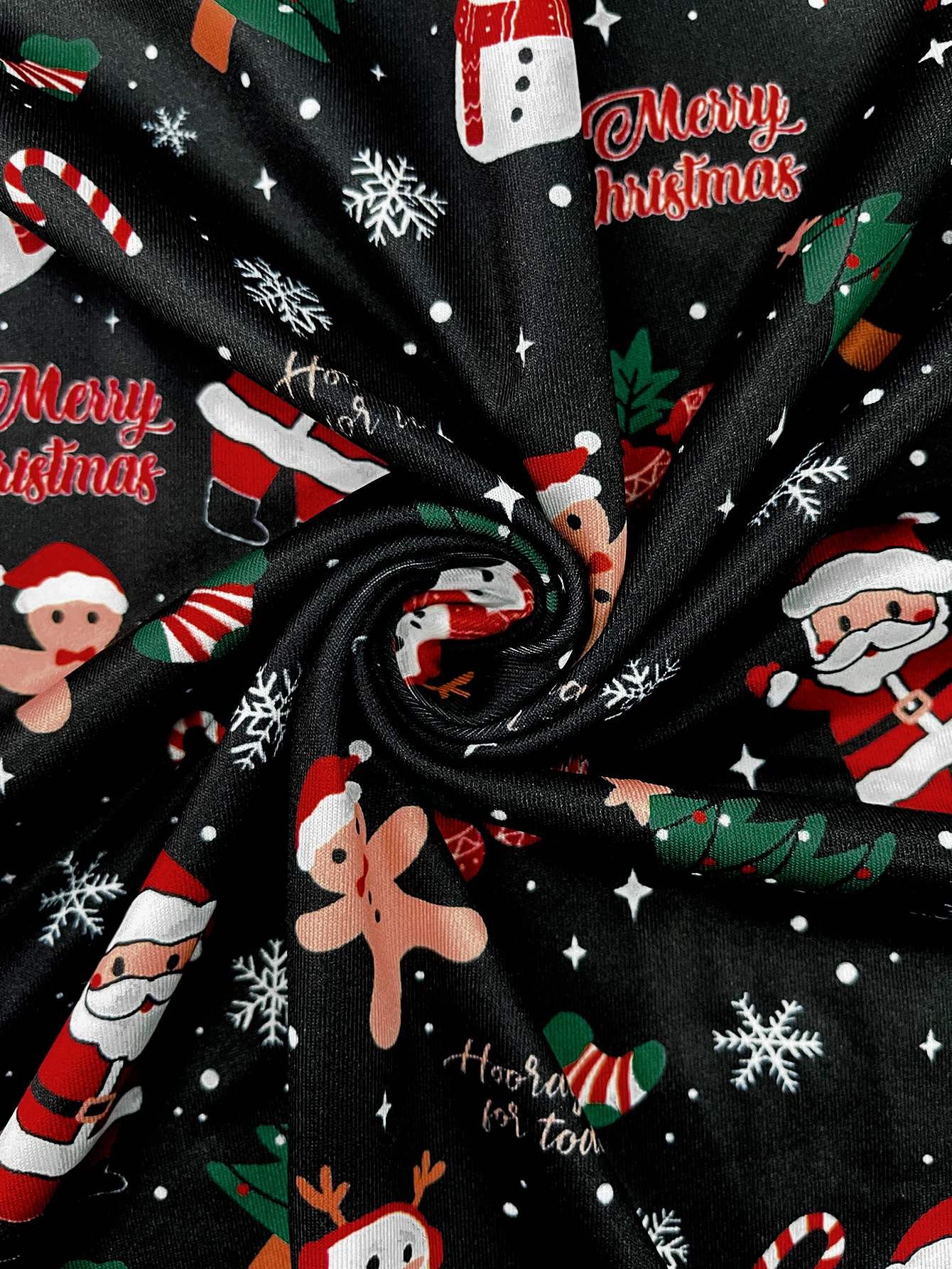 عطلة موجهة الخريف والشتاء نمط عيد الميلاد الجديد ثلج عيد الميلاد الكرتون طباعة بالإضافة إلى حجم فستان المرأة بأكمام طويلة #5