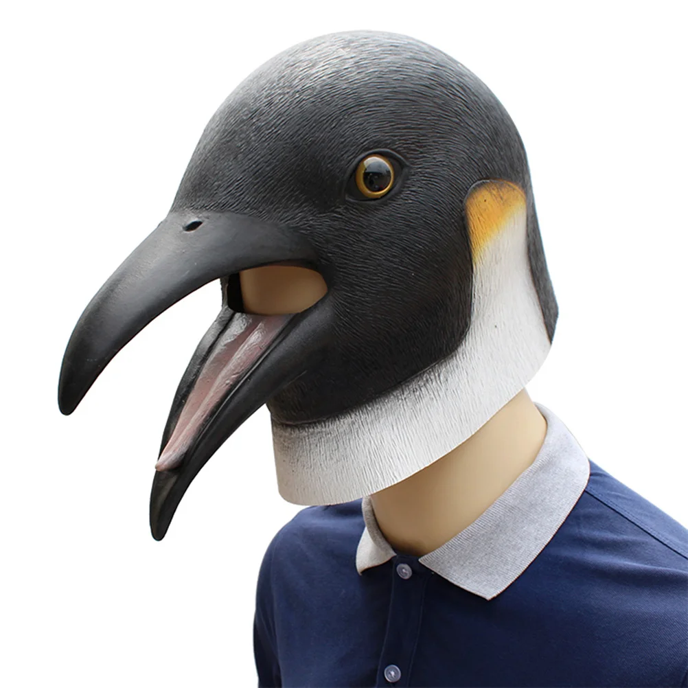 

1Pcs Penguin Animal Headgear Halloween Party Mask Emulsion Costume Head Cover for Men Women Masquerade Music Festival Dance Show