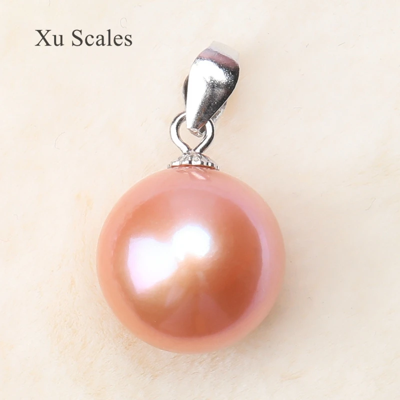 

Natural Colorful 11-12mm Edison Round Bright Light Slightly Flawed Freshwater Pearl S925 Sterling Silver Simple Pendant Jewelry