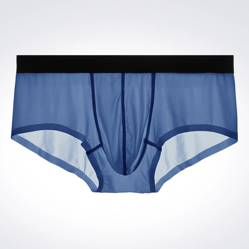 

Мужское нижнее белье, мужские летние ультратонкие стильные бесшовные трусы-боксеры из ледяного шелка 2021, прозрачные шорты для мальчиков