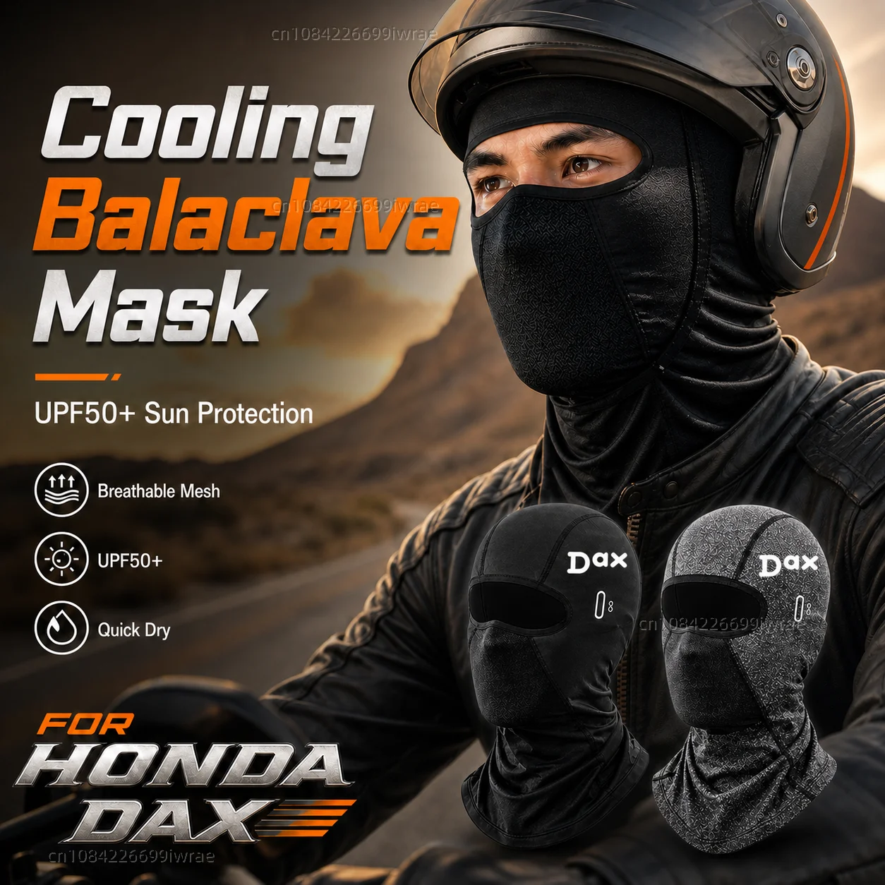 Cooling Motorcycle Balaclava Mask UPF50+ UV Protection Breathable Face Cover Summer FOR HONDA DAX125 ST125 ST 125 2022-2026