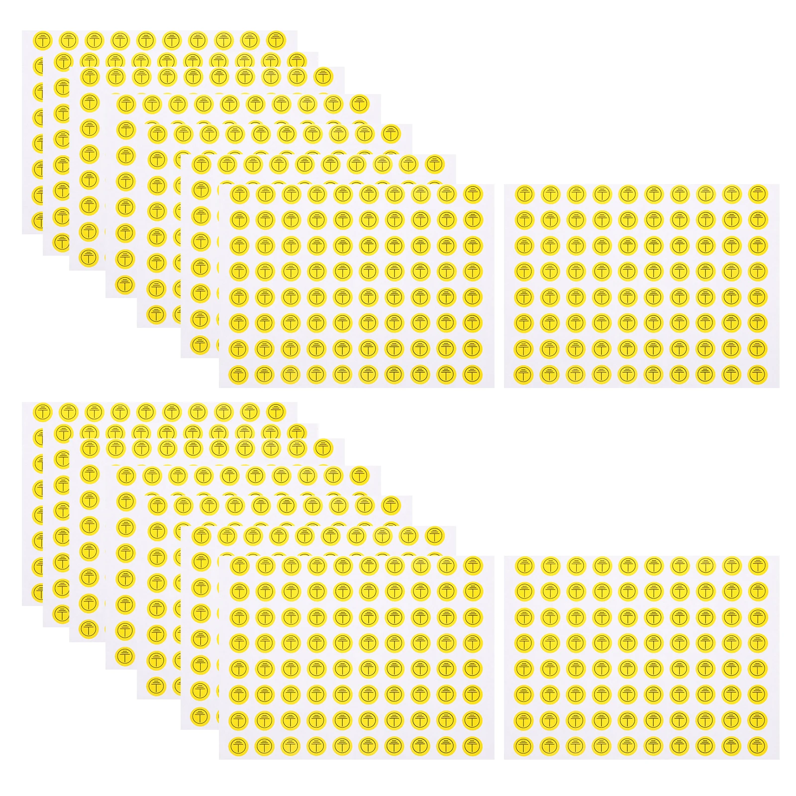 

800pcs Ground Symbol Stickers 10mm Circular Electrical Warning Labels Safety Mechanic Electric Panel Tags Traffic Signs