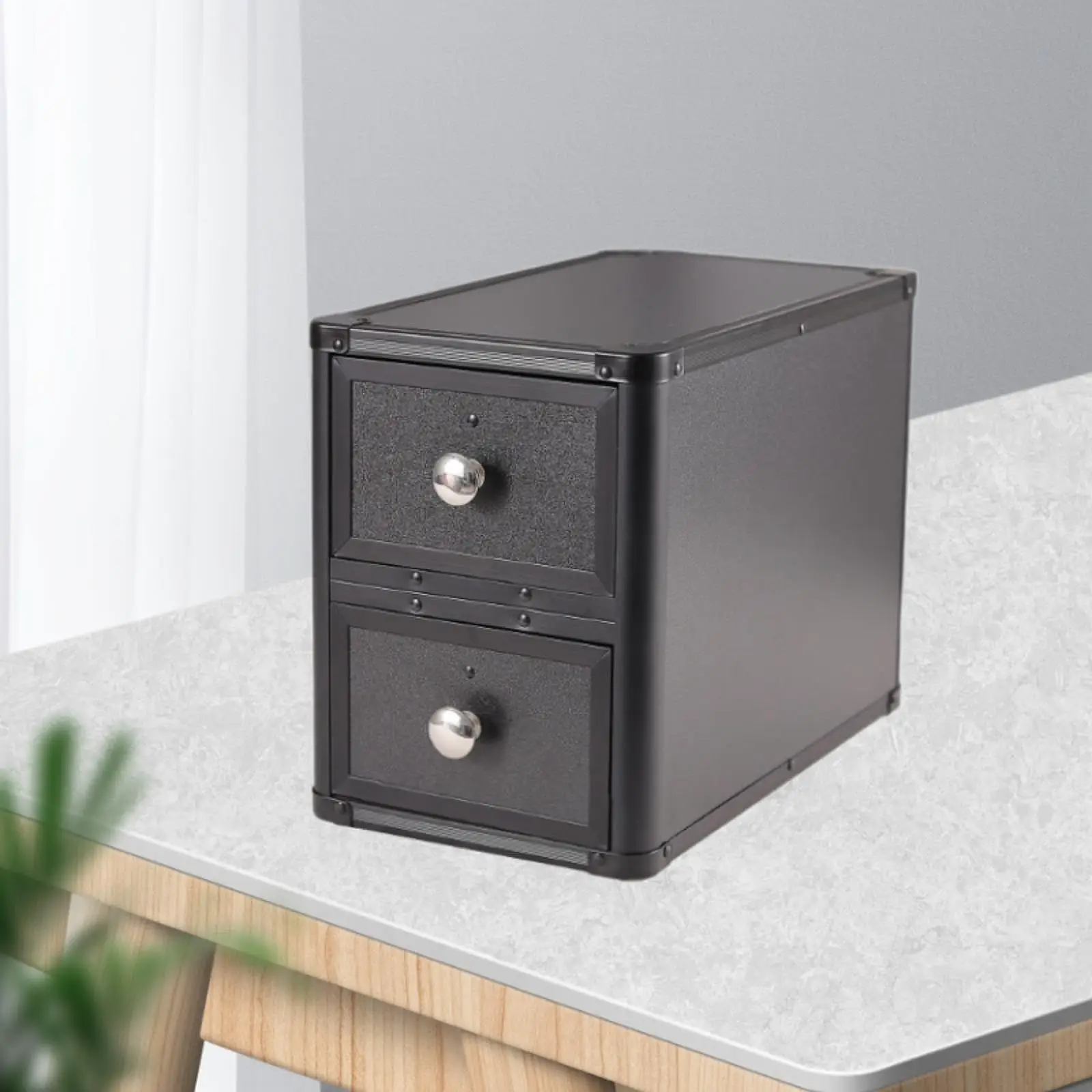 

Graded Card Storage Box Gathering Lightweight Collector Sturdy for Adults Protector with 2 Drawers Trading Card Storage Box