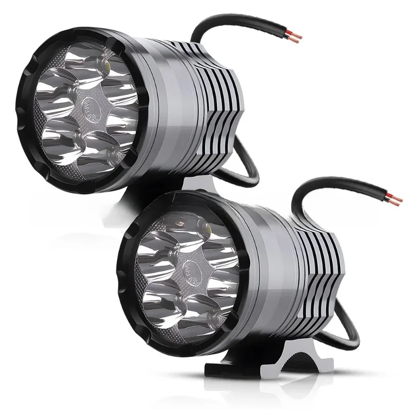 Auxiliary Headlights for Motorcycle Lights 12-80V High/Low/Strobe Long Range Additional Moto Fog Light Spotlight