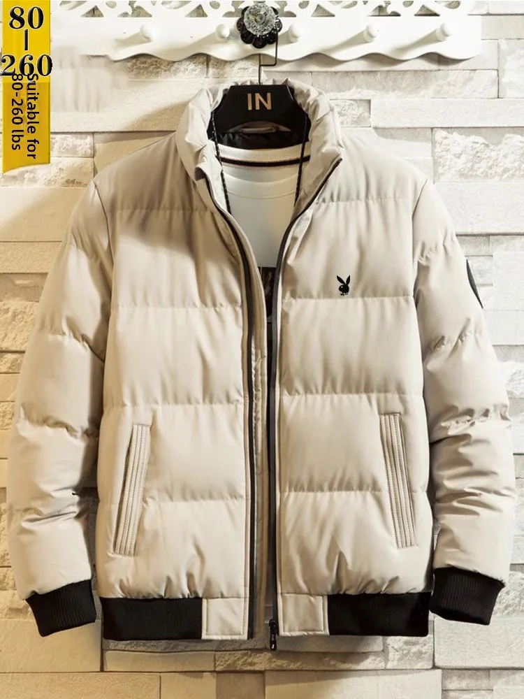 

Мужское хлопковое пальто Thiened Down Jaet, зима 2024, новинка Sle Youth Faion ort, пальто на молнии, чистый цвет, полиэстер...