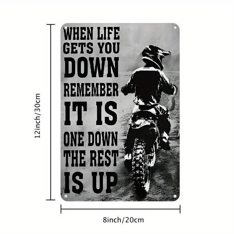 Vintage Motocross Metal Sign Off Road Dirt Bike Wall Decor When Life Gets You Down Garage Man Cave Gift