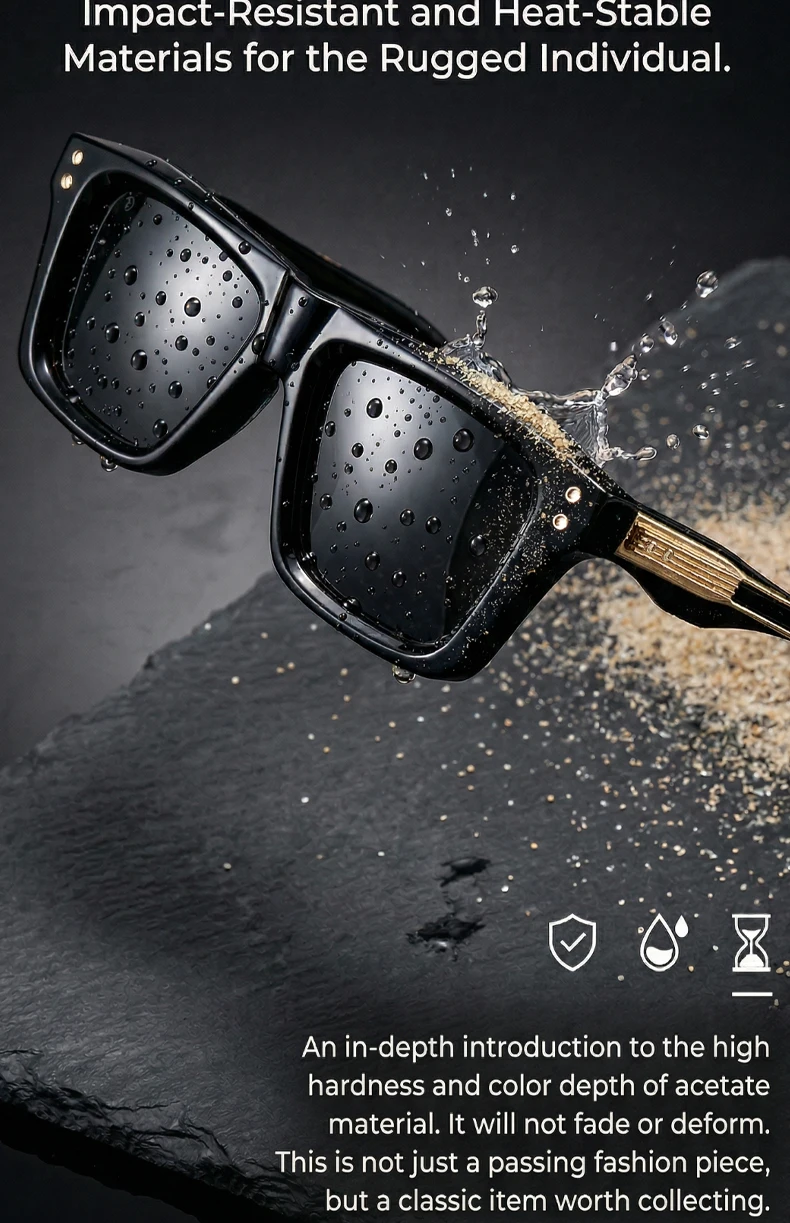Klassische Steampunk Quadratische Sonnenbrille für Herren 2026 Luxusmarke Mode Outdoor Punk Sonnenbrillen für Männer Retro Fahrbrillen – Detail 4